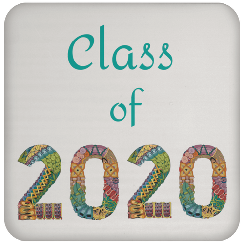 +Unique design Class of 2020-color for Graduating Seniors coaster
