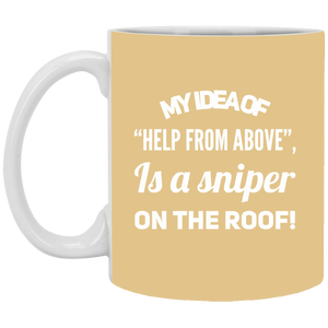 XP8434 11 oz. White Mug Unique design Sniper On The Roof