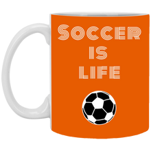 Load image into Gallery viewer, XP8434 11 oz. White Mug Unique design Soccer Is Life