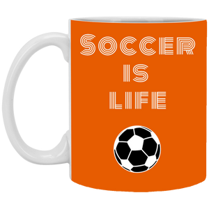 XP8434 11 oz. White Mug Unique design Soccer Is Life