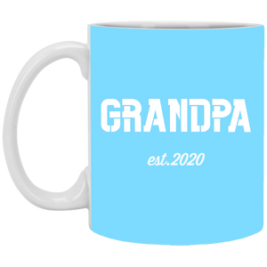 XP8434 11 oz. White Mug Unique design Grandpa est. 2020