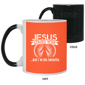 21150 11 oz. Color Changing Mug Unique design Jesus Loves You