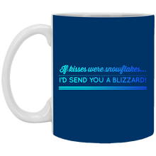 Load image into Gallery viewer, XP8434 11 oz. White Mug Unique design Snowflakes Blizzard-color