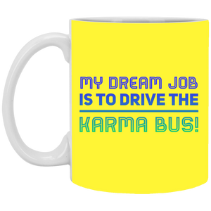 XP8434 11 oz. White Mug Unique design Karma Bus