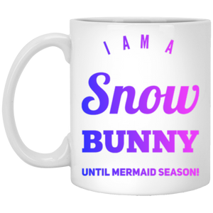 XP8434 11 oz. White Mug Unique design Snow Bunny-pink