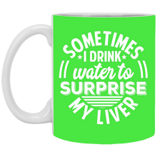 Load image into Gallery viewer, XP8434 11 oz. White Mug Unique design Surprise My Liver