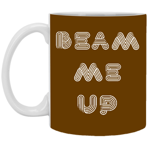 XP8434 11 oz. White Mug Unique Design Beam Me Up