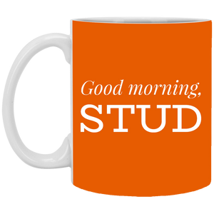 XP8434 11 oz. White Mug Unique design Good Morning Stud