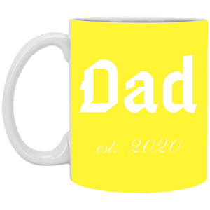 XP8434 11 oz. White Mug Unique design Dad est. 2020