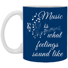 Load image into Gallery viewer, XP8434 11 oz. White Mug Unique design Music Feelings