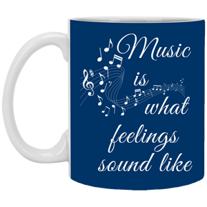 XP8434 11 oz. White Mug Unique design Music Feelings