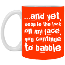 Load image into Gallery viewer, XP8434 11 oz. White Mug Unique design Babble