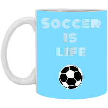 Load image into Gallery viewer, XP8434 11 oz. White Mug Unique design Soccer Is Life