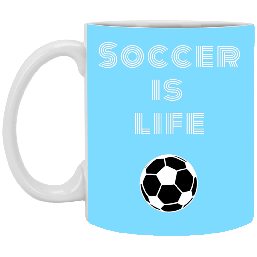 XP8434 11 oz. White Mug Unique design Soccer Is Life