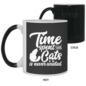 21150 11 oz. Color Changing Mug Unique design Time Spent With Cats