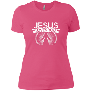 NL3900 Next Level Ladies' Boyfriend T-Shirt Unique design Jesus Loves You