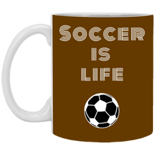 Load image into Gallery viewer, XP8434 11 oz. White Mug Unique design Soccer Is Life