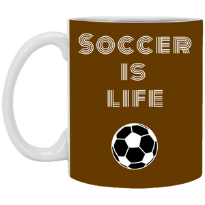 XP8434 11 oz. White Mug Unique design Soccer Is Life