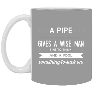 XP8434 11 oz. White Mug Unique design Pipe Wise Man