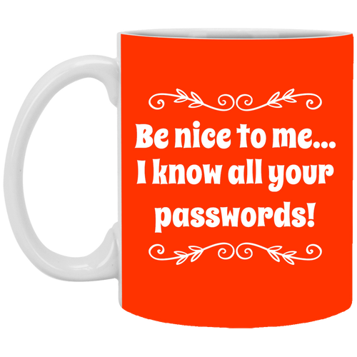 Unique design Passwords mug