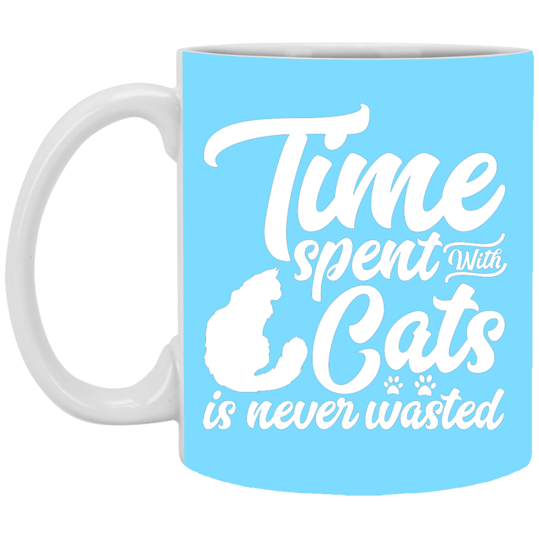 XP8434 11 oz. White Mug Unique design Time Spent With Cats