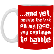 Load image into Gallery viewer, XP8434 11 oz. White Mug Unique design Babble