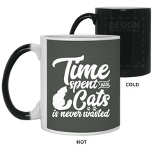 Load image into Gallery viewer, 21150 11 oz. Color Changing Mug Unique design Time Spent With Cats