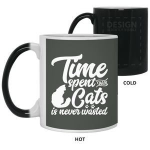 21150 11 oz. Color Changing Mug Unique design Time Spent With Cats