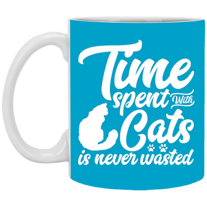 XP8434 11 oz. White Mug Unique design Time Spent With Cats