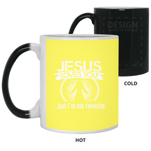 21150 11 oz. Color Changing Mug Unique design Jesus Loves You