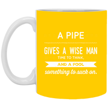 Load image into Gallery viewer, XP8434 11 oz. White Mug Unique design Pipe Wise Man