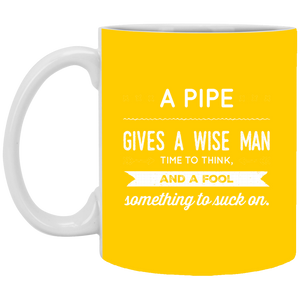 XP8434 11 oz. White Mug Unique design Pipe Wise Man