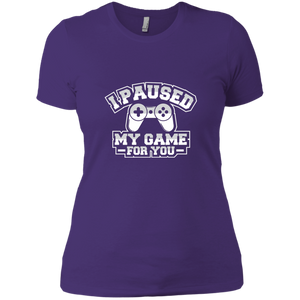 NL3900 Next Level Ladies' Boyfriend T-Shirt Unique design Paused My Game