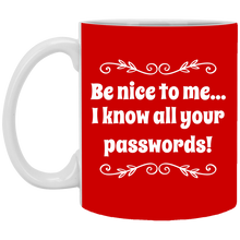 Load image into Gallery viewer, XP8434 11 oz. White Mug Unique design Passwords