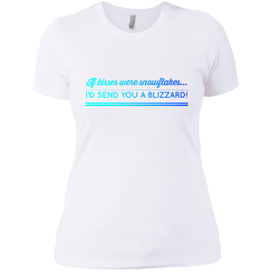 NL3900 Next Level Ladies' Boyfriend T-Shirt Unique design Snowflakes Blizzard-color