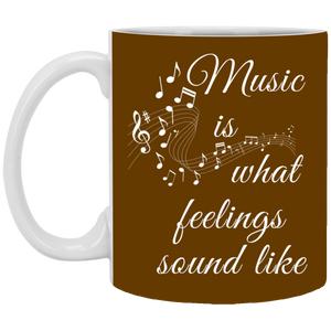 XP8434 11 oz. White Mug Unique design Music Feelings