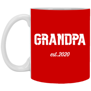 XP8434 11 oz. White Mug Unique design Grandpa est. 2020