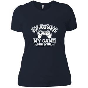 NL3900 Next Level Ladies' Boyfriend T-Shirt Unique design Paused My Game