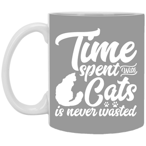 XP8434 11 oz. White Mug Unique design Time Spent With Cats