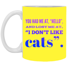 Load image into Gallery viewer, XP8434 11 oz. White Mug Unique design Hello Cats-pink