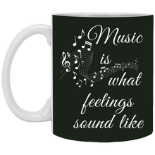 Load image into Gallery viewer, XP8434 11 oz. White Mug Unique design Music Feelings