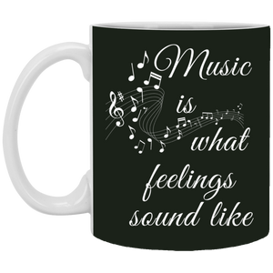 XP8434 11 oz. White Mug Unique design Music Feelings