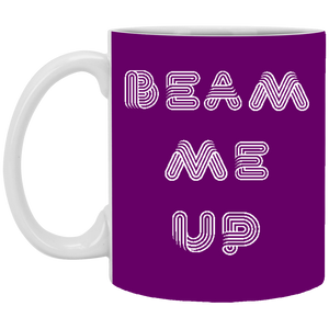 XP8434 11 oz. White Mug Unique Design Beam Me Up