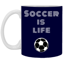 Load image into Gallery viewer, XP8434 11 oz. White Mug Unique design Soccer Is Life