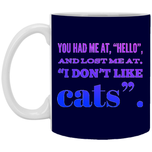 XP8434 11 oz. White Mug Unique design Hello Cats-pink