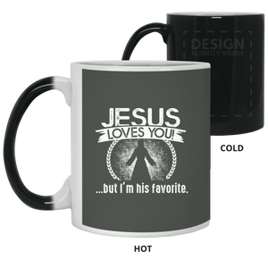 21150 11 oz. Color Changing Mug Unique design Jesus Loves You