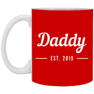 XP8434 11 oz. White Mug Unique design Daddy est. 2019