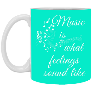 XP8434 11 oz. White Mug Unique design Music Feelings