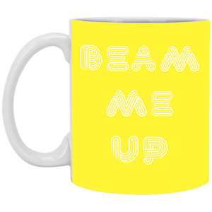 XP8434 11 oz. White Mug Unique Design Beam Me Up