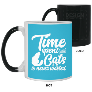 21150 11 oz. Color Changing Mug Unique design Time Spent With Cats